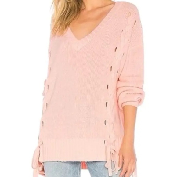 Lovers + Friends • Darcy Oversized Wool Blend Lace Up Sweater - Picture 1 of 10